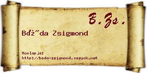 Béda Zsigmond névjegykártya