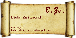Béda Zsigmond névjegykártya