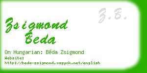 zsigmond beda business card